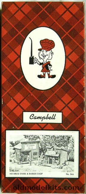 Campbell 1/87 Drug Store And Barber Shop - HO Scale Craftsman Kit, 366-895 plastic model kit